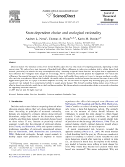 State-dependent choice and ecological rationality