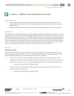 Addition and Subtraction Formulas