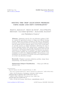 Solving the Crop Allocation Problemusing Hard and Soft