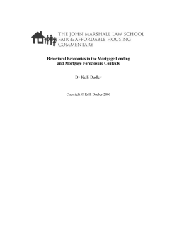 Behavioral Economics in the Mortgage Lending and Mortgage