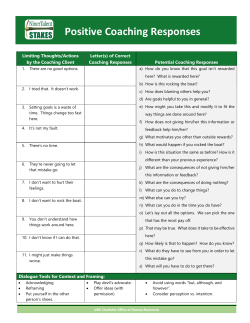 Positive Coaching Responses - Human Resources | UNC Charlotte