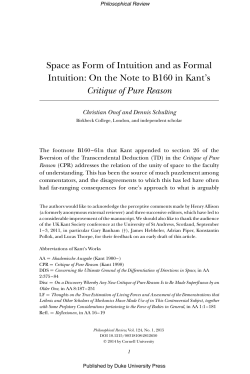 Space as Form of Intuition and as Formal Intuition: On