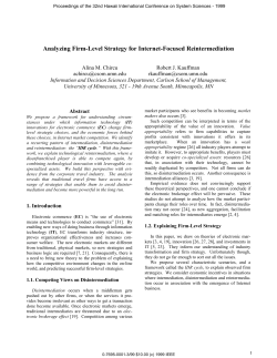 Analyzing Firm-Level Strategy for Internet