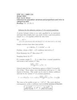 χ2(n−1,α/2) ≤ σ2 - UCLA Statistics