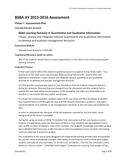 BSBA AY15-16 LO 4 Report with Analysis Rubrics