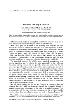 OPTIONS AND EQUILIBRIUM* H.M. POLEMARCHAKIS and Bon