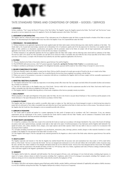 tate standard terms and conditions of order &ndash; goods / services