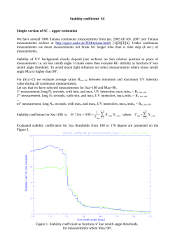Stability coefficient SC Simple version of SC &ndash; upper estimation We