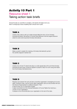 Activity 10 Part 1 Resource sheet 1 Taking action task briefs