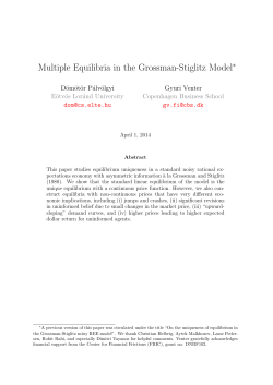 Multiple Equilibria in the Grossman-Stiglitz Model