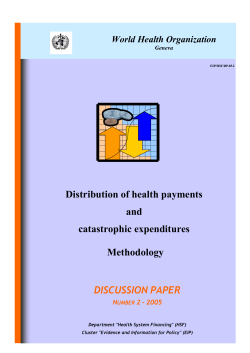 Distribution of health payments and catastrophic expenditures