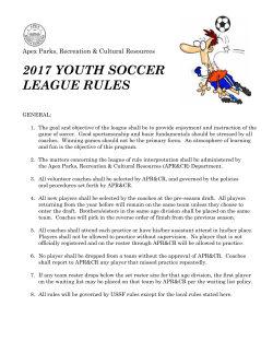 2016 youth soccer league rules