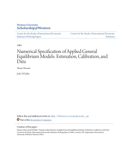 Numerical Specification of Applied General Equilibrium Models