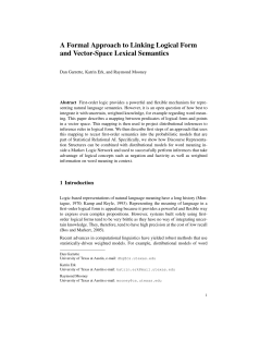 A Formal Approach to Linking Logical Form and Vector