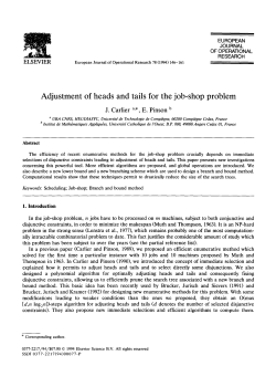 Adjustment of heads and tails for the job-shop