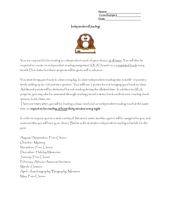 Independent Reading Assignment Choices