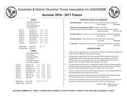 2017 Fixture - St. Andrew`s Anglican Parish of Aberfeldie