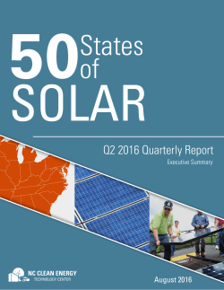 Q2 2016 Quarterly Report - NC Clean Energy Technology Center