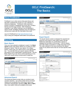OCLC FirstSearch: The Basics