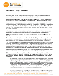 Green Paper on Giving