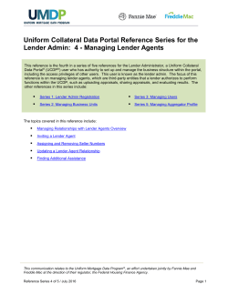 Managing Lender Agents