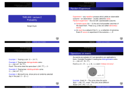 TMS-062: Lecture 2 Probability