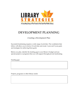 ONE to THREE (1 &ndash; 3) YEAR FUNDRAISING PLAN