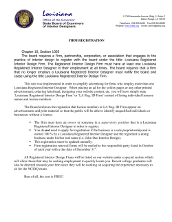 Firm Registration - Louisiana State Board of Interior Designers