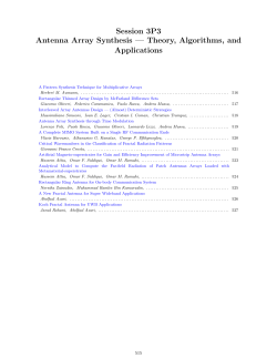 Session 3P3 Antenna Array Synthesis — Theory, Algorithms, and