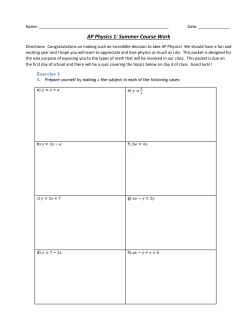 AP Physics 1 - Fulton County School System