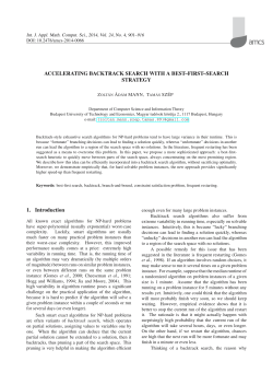 ACCELERATING BACKTRACK SEARCH WITH A BEST&ndash;FIRST