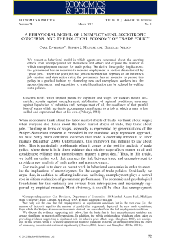 A Behavioral Model of Unemployment, Sociotropic Concerns, and