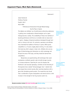 Argument Paper, MLA Style (Hammond)