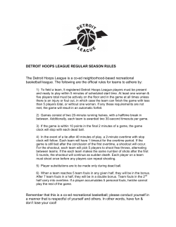 DETROIT HOOPS LEAGUE REGULAR SEASON RULES The