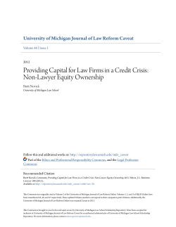 Providing Capital for Law Firms in a Credit Crisis: Non