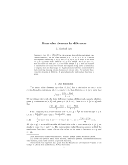 Mean value theorems for differences