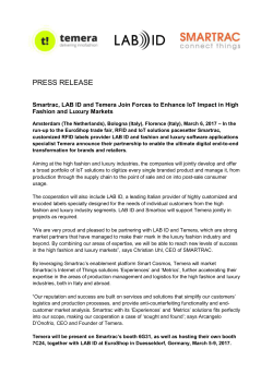 Smartrac, LAB ID and Temera Join Forces to Enhance IoT Impact in