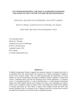 IS IT WORTH RESPONDING?