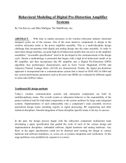 Behavioral Modeling of Digital Pre-Distortion Amplifier