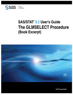 SAS/STAT 9.2 User`s Guide: The GLMSELECT