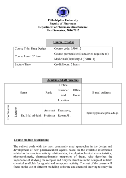Drug Design - Philadelphia University Jordan