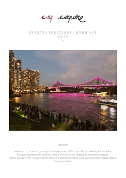 E V E N T S  | F U N C T I O N S  | W E D D I N G S 2 0 1 5 ~