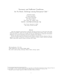 Necessary and Sufficient Conditions for No Static Arbitrage among