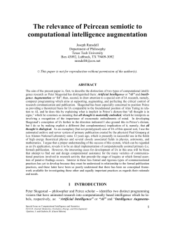 The relevance of Peircean semiotic to computational intelligence