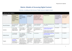 Matrix: Models of Accessing Digital Content