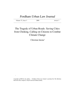 The Tragedy of Urban Roads: Saving Cities from Choking, Calling