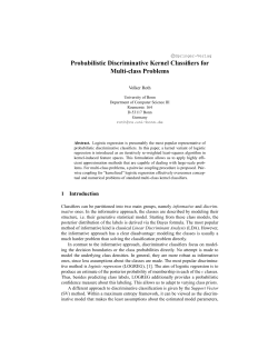 Probabilistic Discriminative Kernel Classifiers for Multi