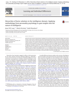 Hierarchies of factor solutions in the intelligence domain: Applying