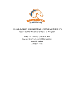 2016 UIL Class 6A Region I Boys and Girls Track and Field Meet
