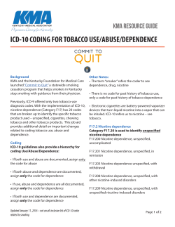 icd-10 coding for tobacco use/abuse/dependence